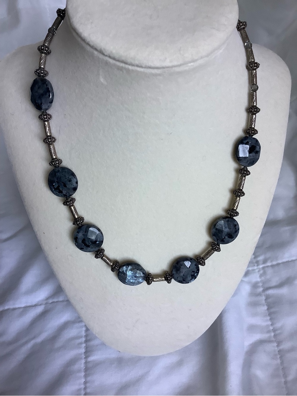 Gray Faceted Stone Necklace - Women Jewelry